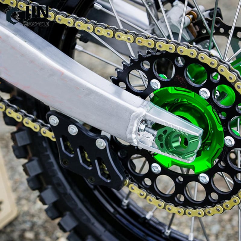 KAWASAKI KX250F KX450F 2004 2005 2006 2007 2008 2009 2010 2011 2012 2013 2014 2015 2016 CNC zöld tengelyblokk láncbeállítóhoz