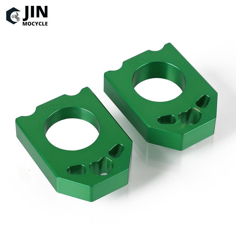 KAWASAKI KX250F KX450F 2004 2005 2006 2007 2008 2009 2010 2011 2012 2013 2014 2015 2016 CNC zöld tengelyblokk láncbeállítóhoz