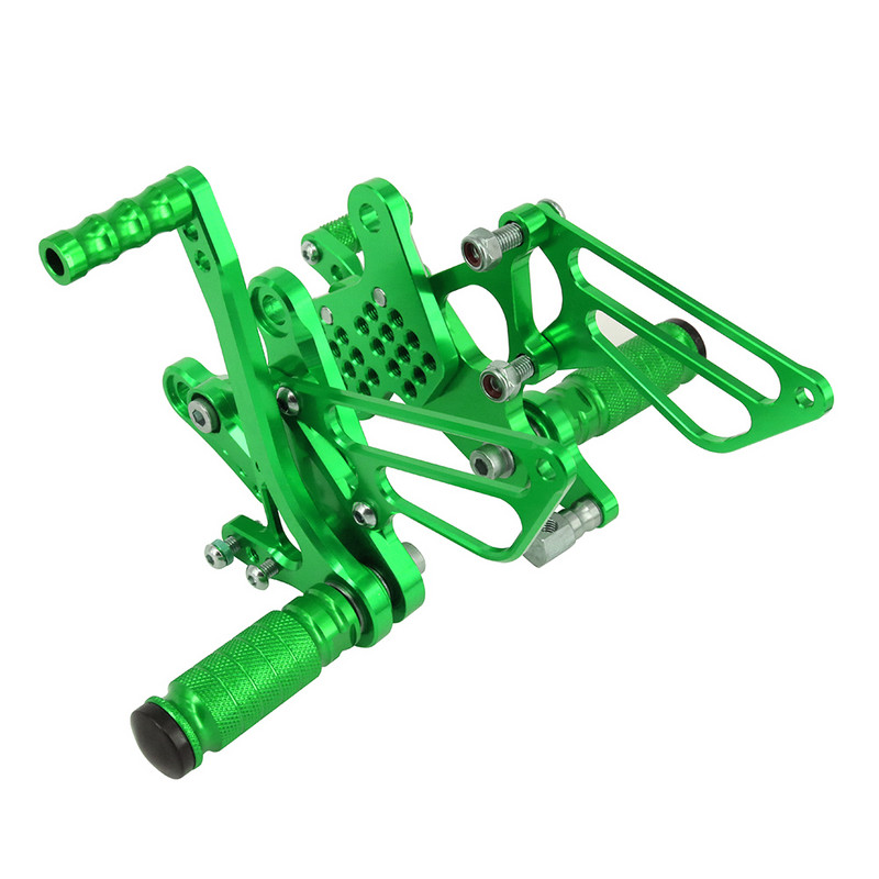 KAWASAKI NINJA ZX6R ZX-6R ZX 6R 2009-2017 2016 jaoks Mootorratta CNC reguleeritavad jalapulgad Tagakomplekti pedaalide tugi, tagaseina tallapulgad