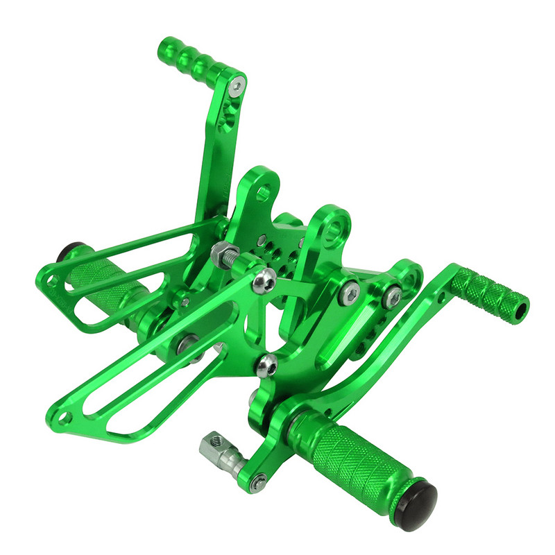 KAWASAKI NINJA ZX6R ZX-6R ZX 6R 2009-2017 2016 jaoks Mootorratta CNC reguleeritavad jalapulgad Tagakomplekti pedaalide tugi, tagaseina tallapulgad