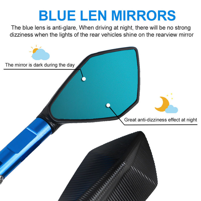 Mootorratta CNC alumiiniumist tahavaatepeeglid küljepeegel YAMAHA MT07 jaoks Honda jaoks Ducati jaoks Kawasaki Z750 Z900 Z800 jaoks