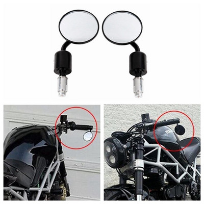 Motociklo universalus CNC aliuminio galinis vaizdas 3 colių rankenos galas 7/8 colių veidrodžiai, skirti Kawasaki Yamaha Honda Suzuki motociklo smulkintuvui
