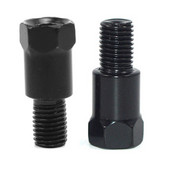 1 paar musta hõbedast mootorratta tagumise peegli adaptereid M10 10 mm päripäeva vastupäeva paremale vasakpoolse keermega Vahetuskruvi