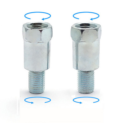 1 paar musta hõbedast mootorratta tagumise peegli adaptereid M10 10 mm päripäeva vastupäeva paremale vasakpoolse keermega Vahetuskruvi