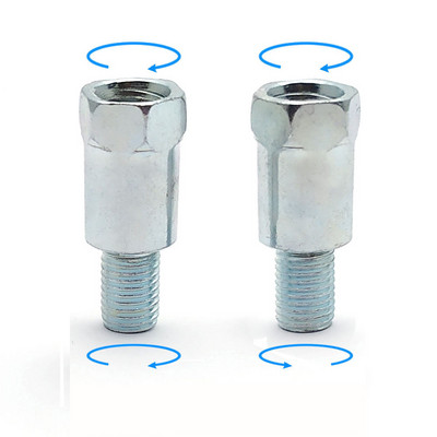 1 paar musta hõbedast mootorratta tagumise peegli adaptereid M10 10 mm päripäeva vastupäeva paremale vasakpoolse keermega Vahetuskruvi