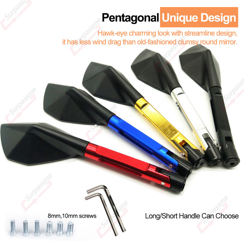 Nastaviteľné spätné zrkadlo na riadidlá motocykla, CNC hliníkové zliatiny, elektrické kolobežky, spätné zrkadlo, bočné zrkadlá, príslušenstvo