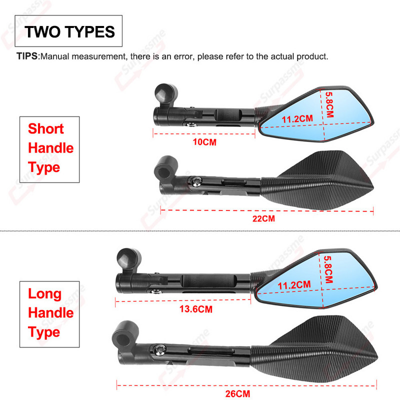 Nastaviteľné spätné zrkadlo na riadidlá motocykla, CNC hliníkové zliatiny, elektrické kolobežky, spätné zrkadlo, bočné zrkadlá, príslušenstvo