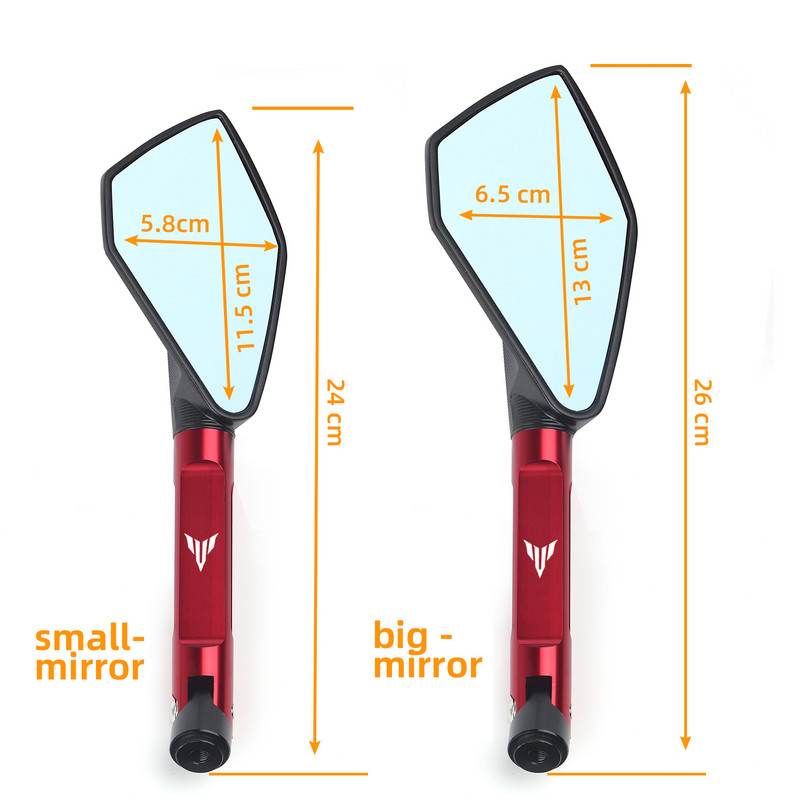 Univerzálne motocyklové zrkadlo CNC bočné spätné zrkadlo modré antireflexné pre Yamaha MT01 MT25 MT03 MT07 MT09 MT10