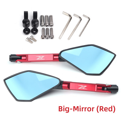Skirtas kawasaki Z900 Z1000 Z800 Z750 Z650 Z300 Z250 Z125 universalus motociklo veidrodėlis CNC šoninis galinio vaizdo mėlynas veidrodis nuo akinimo
