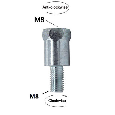 1 vnt. 8/10 mm M8 M10 veidrodžio adapteris pagal laikrodžio rodyklę metalinis paaukštinimas galinio vaizdo varžto varžtas, sriegio keitimo varžtas, motociklo veidrodžio varžtas