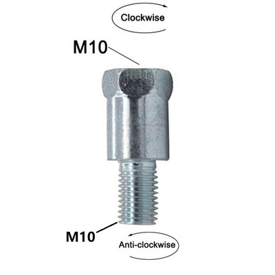 1 vnt. 8/10 mm M8 M10 veidrodžio adapteris pagal laikrodžio rodyklę metalinis paaukštinimas galinio vaizdo varžto varžtas, sriegio keitimo varžtas, motociklo veidrodžio varžtas