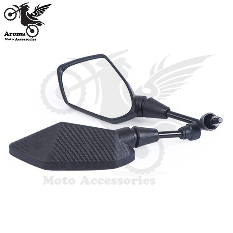 juodos anglies pluošto spalvos universalus 10mm 8mm varžtas motocross keturratis visureigis purvo duobė motociklo šoninis veidrodėlis benelli yamaha suzuki kawasaki honda cb500x cb650f pcx 125 priedai moto galinio vaizdo motociklo veidrodėlis