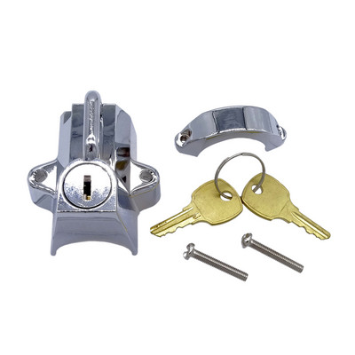 Univerzálne sady zámkov na motocyklové prilby pre Harley 7/8" až 1-1/4" 25-32mm čierne/chrómové, vysoko kvalitné, zámok na kľúč na riadidlá