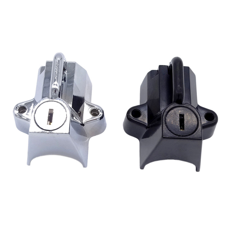 Univerzálne sady zámkov na motocyklové prilby pre Harley 7/8" až 1-1/4" 25-32mm čierne/chrómové, vysoko kvalitné, zámok na kľúč na riadidlá