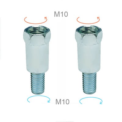 Páros motorkerékpár hátsó tükör adapterek M10 10mm 8MM M8 óramutató járásával ellentétes jobb bal oldal menet csere növelő csavarok