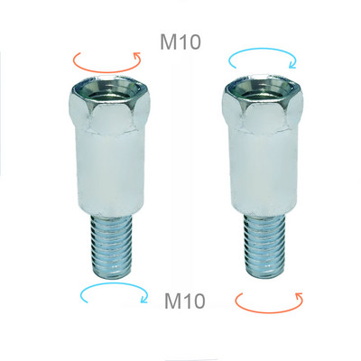 Páros motorkerékpár hátsó tükör adapterek M10 10mm 8MM M8 óramutató járásával ellentétes jobb bal oldal menet csere növelő csavarok