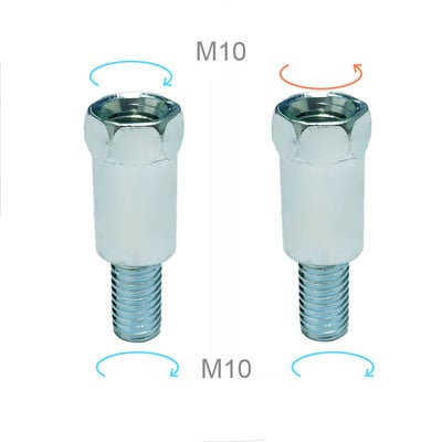 Páros motorkerékpár hátsó tükör adapterek M10 10mm 8MM M8 óramutató járásával ellentétes jobb bal oldal menet csere növelő csavarok