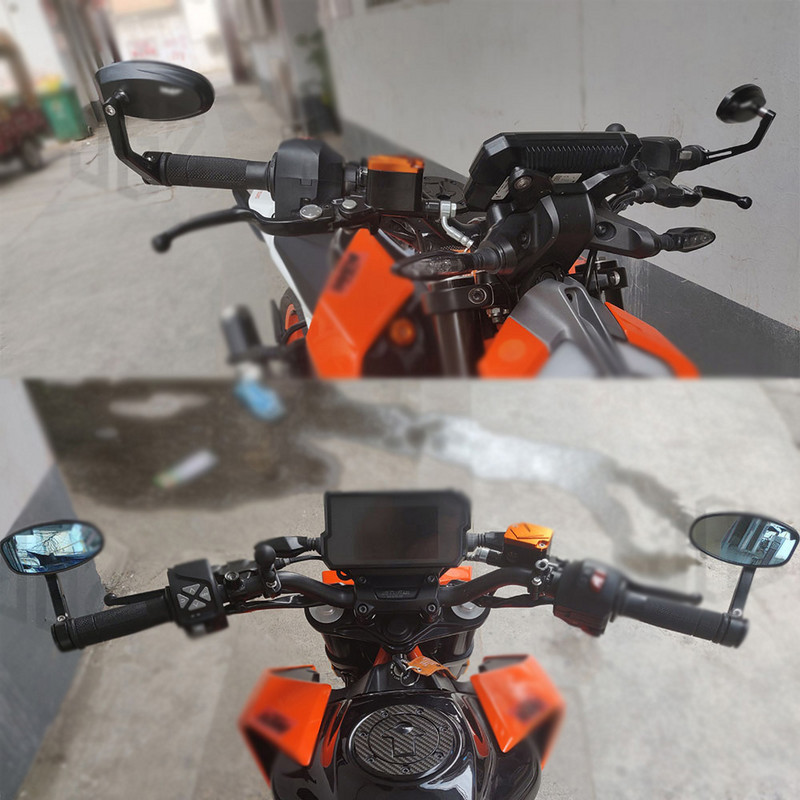 Mootorratta CNC alumiiniumist ovaalne sinine klaasist käepideme ots Tahavaate küljepeeglid kumerad KTM DUKE 250 390 125 200 690 790 1290 jaoks