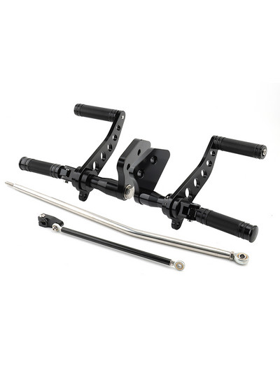 Stúpačky pre motocykle s predným ovládaním pre Harley Dyna Street Bob 06-17 Low Rider 00-12 Super Glide 00-15 hliníkové, čierne chrómové