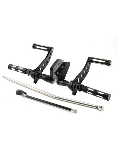 Stúpačky pre motocykle s predným ovládaním pre Harley Dyna Street Bob 06-17 Low Rider 00-12 Super Glide 00-15 hliníkové, čierne chrómové