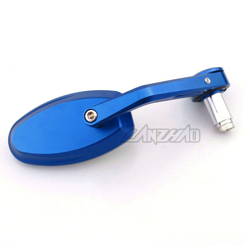 7/8" 22MM puni CNC motociklistički upravljač na kraju stražnje strane retrovizora, plavo konveksno staklo, univerzalno za Yamahu MT07 MT09