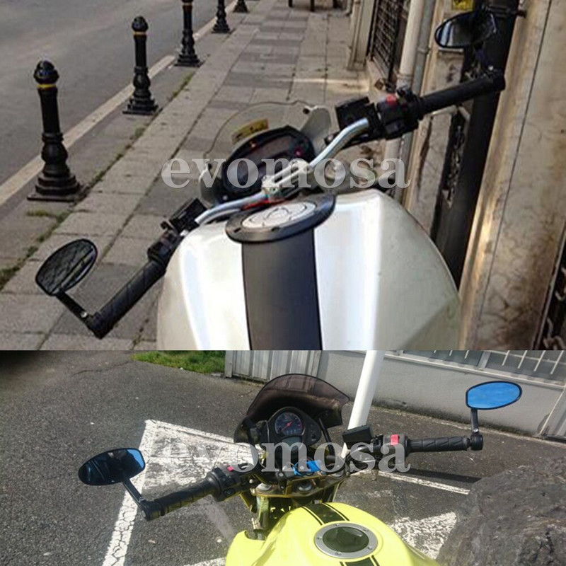 evomosa fekete 7/8"-os kormányvég tükrök ovális egyedi klasszikus oldalsó tükrök Chopper Bobber Cafe Racer ATV Quad visszapillantó tükrök