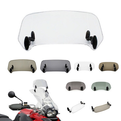 Universal Motorcycle Windshield Extension Adjustable Spoiler Clamp-On Windscreen Deflector For BMW KAWASAKI YAMAHA HONDA SUZUKI