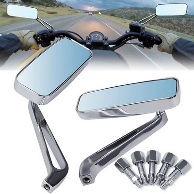 Mootorratta tahavaatepeeglid kroom/must Harley Dyna Softail Sportster Touring mootorratta tahavaate küljepeeglid