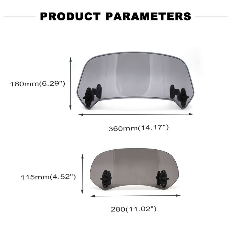 Universalus motociklo pakeltas reguliuojamas priekinio stiklo pailginimas priekinio stiklo spoileris oro deflektorius skirtas BMW KAWASAKI YAMAHA HONDA SUZUK