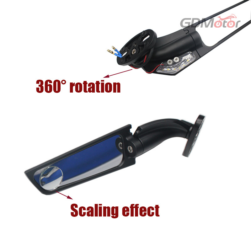 2 DB módosított motorkerékpár tükrök Yamaha YZF R25 R3 R15 R6 R6s V2 V3 R1 szélső szárnyhoz állítható forgatható visszapillantó tükör oldal