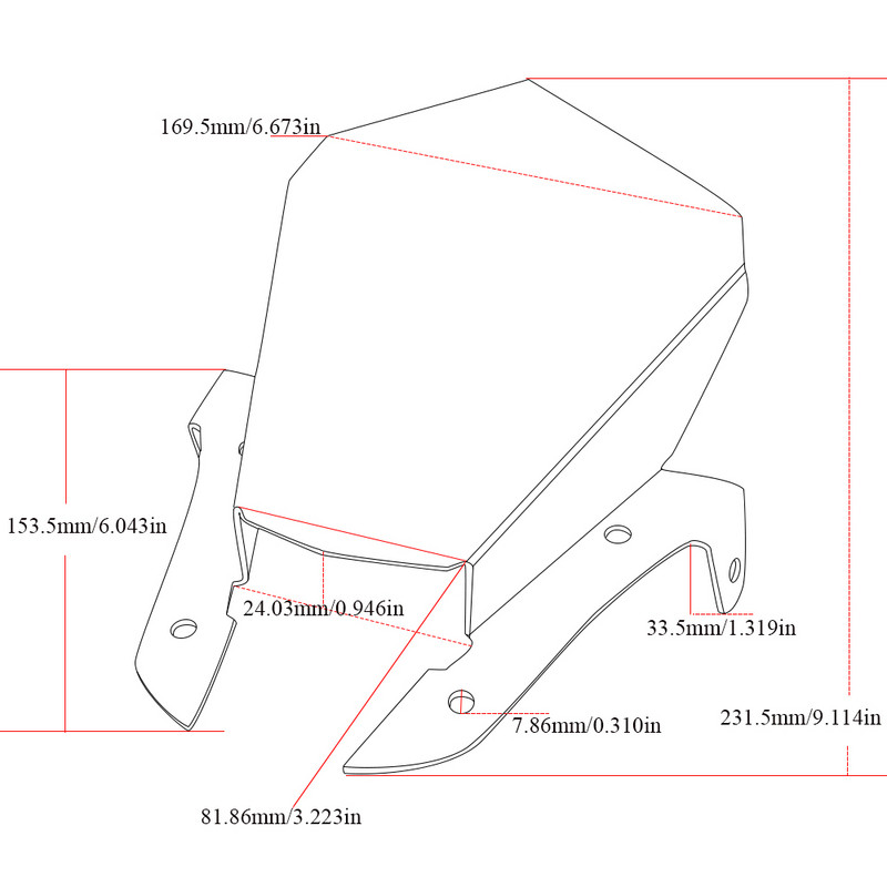 Esiklaasi tarvikud YAMAHA MT 07 MT07 MT-07 FZ-07 2013 2014 2015 2016 2017 Mootorratta tuulesuunaja tuuleklaasile