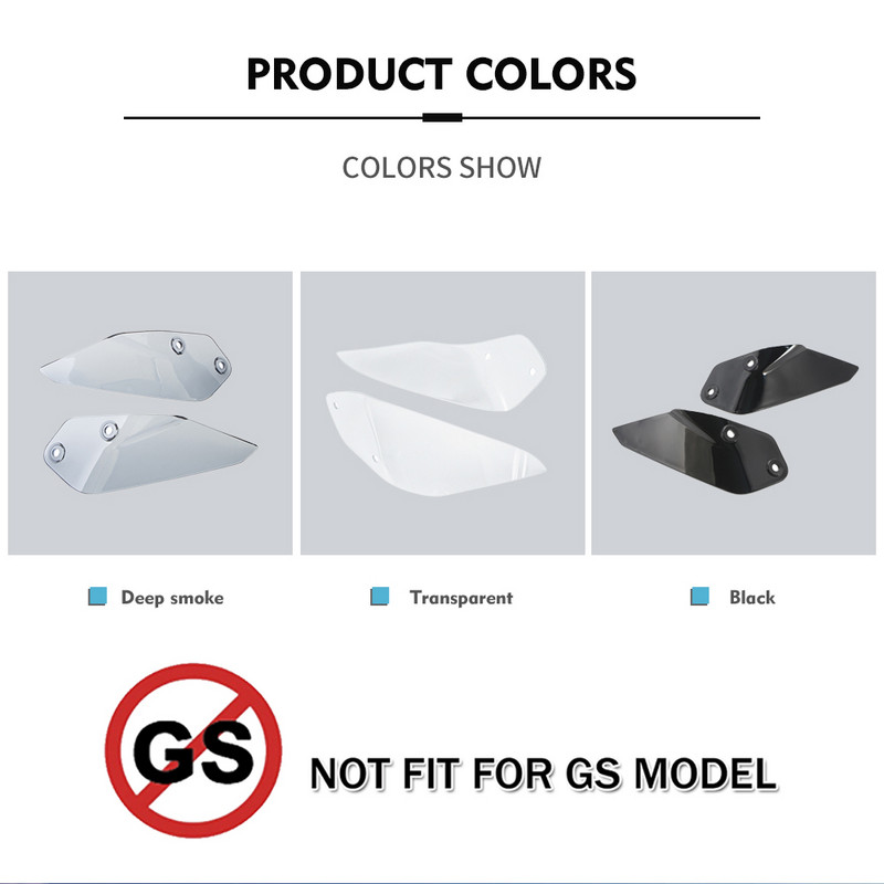 Skirta BMW R1200GS Adventure R1200 R1250 GS adv GSA 1200 1250 lc 2014-2022 Rankų apsauga Rankų skydas Rankų apsaugos nuo vėjo skydas priekinis stiklas