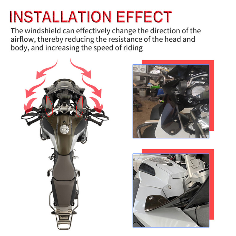 Skirta BMW R1200GS Adventure R1200 R1250 GS adv GSA 1200 1250 lc 2014-2022 Rankų apsauga Rankų skydas Rankų apsaugos nuo vėjo skydas priekinis stiklas