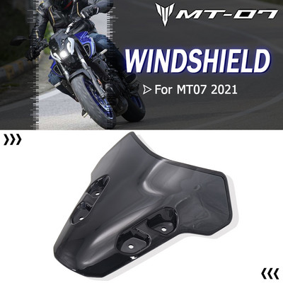 Motociklų priedai Priekinis stiklas priekinis stiklas Oro vėjo deflektorius skirtas Yamaha MT-07 MT07 MT 07 mt07 2021 2022 Juoda Skaidrus