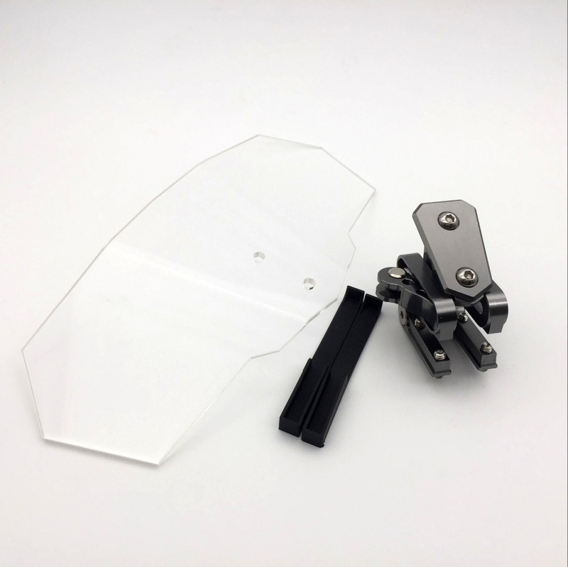 Universalus motociklo priekinis stiklas, skirtas Kawasaki BMW Ducati Honda motociklui, universalus reguliuojamas pakeltas skaidrus priekinis stiklas