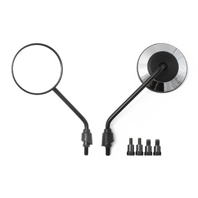 2 vnt Universalus retro reguliuojamas matinis juodas sidabrinis apvalus motociklo galinio vaizdo veidrodėlis motoroleris E-dviračio galinės pusės išgaubtas veidrodis