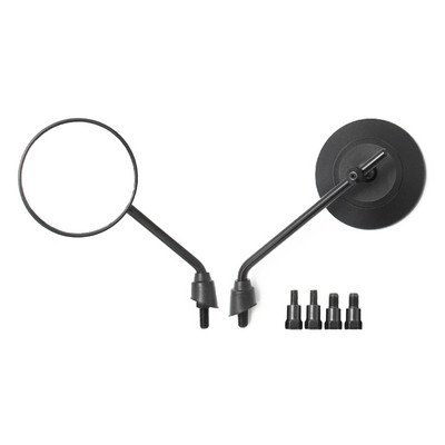 2 vnt Universalus retro reguliuojamas matinis juodas sidabrinis apvalus motociklo galinio vaizdo veidrodėlis motoroleris E-dviračio galinės pusės išgaubtas veidrodis