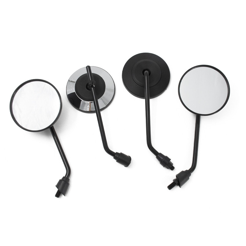 2 vnt Universalus retro reguliuojamas matinis juodas sidabrinis apvalus motociklo galinio vaizdo veidrodėlis motoroleris E-dviračio galinės pusės išgaubtas veidrodis