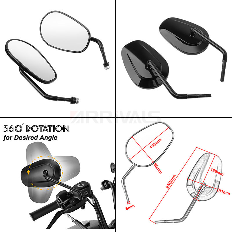 Nastaviteľné spätné zrkadlá pre motocykle Harley Touring Road King Road Glide Sportster 883 1200 Dyna Softail