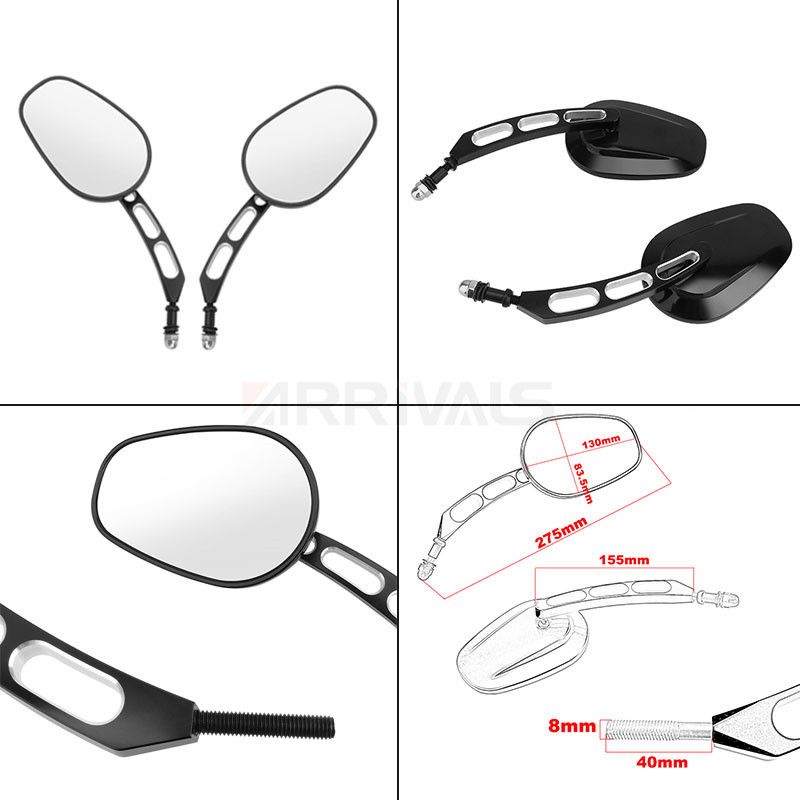Nastaviteľné spätné zrkadlá pre motocykle Harley Touring Road King Road Glide Sportster 883 1200 Dyna Softail