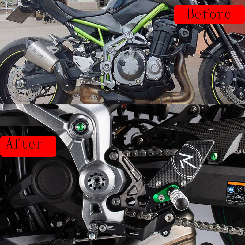 MTKRACING KAWASAKI Z900 Z 900 2017-2021-hez Hátsó készletek Magasító pedál Állítható Hátsó lábtartók Váltókar fékkészlet