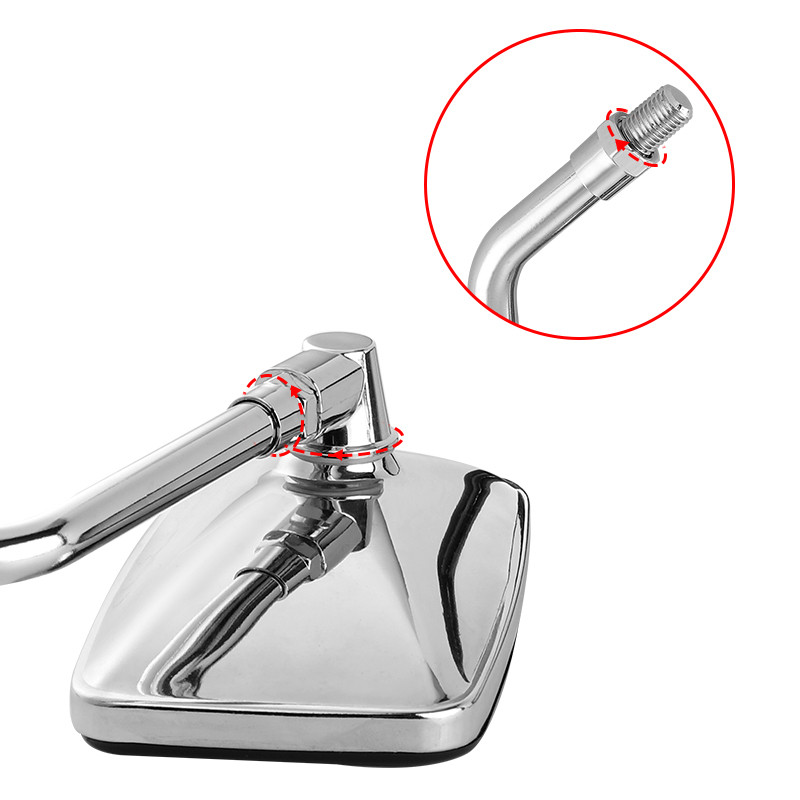 1 pár univerzálnych obdĺžnikových motocyklových spätných zrkadiel 10 mm chrómové spätné zrkadlo pre Honda Scooter E-Bike