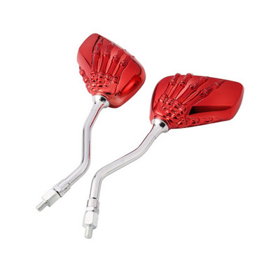 Налични 10 цвята Универсално огледало за обратно виждане за мотоциклет с винт Скелет Череп Ръчен нокът Странични огледала за мотоциклет