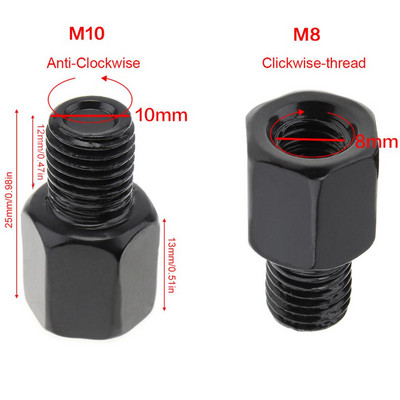 2 buc Adaptor șurub oglindă pentru motocicletă M10 M8 8mm 10mm Conversie filet dreapta stânga șurub pentru oglinda spate motociclete