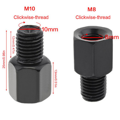 2 buc Adaptor șurub oglindă pentru motocicletă M10 M8 8mm 10mm Conversie filet dreapta stânga șurub pentru oglinda spate motociclete