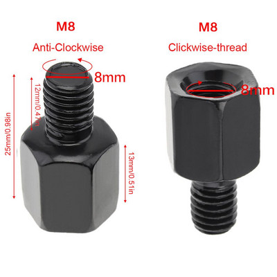 2 buc Adaptor șurub oglindă pentru motocicletă M10 M8 8mm 10mm Conversie filet dreapta stânga șurub pentru oglinda spate motociclete