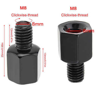 2 buc Adaptor șurub oglindă pentru motocicletă M10 M8 8mm 10mm Conversie filet dreapta stânga șurub pentru oglinda spate motociclete