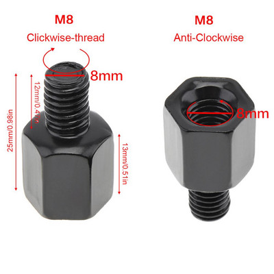 2 buc Adaptor șurub oglindă pentru motocicletă M10 M8 8mm 10mm Conversie filet dreapta stânga șurub pentru oglinda spate motociclete