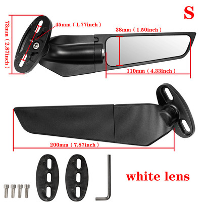 Ogledalo motocikla Modificirano vjetrobransko krilo Rotirajući retrovizor za Honda CBR650R F CBR600RR CBR1000RR CBR 250R 300R 400RR 500R