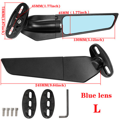 Ogledalo motocikla Modificirano vjetrobransko krilo Rotirajući retrovizor za Honda CBR650R F CBR600RR CBR1000RR CBR 250R 300R 400RR 500R